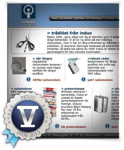 En tidig version av vår hemsida