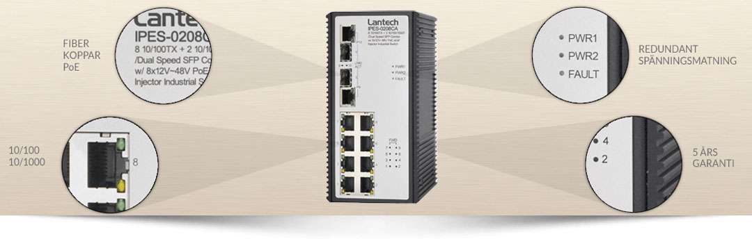 Lantechs industriella switchar erbjuder pålitliga förbindelser
