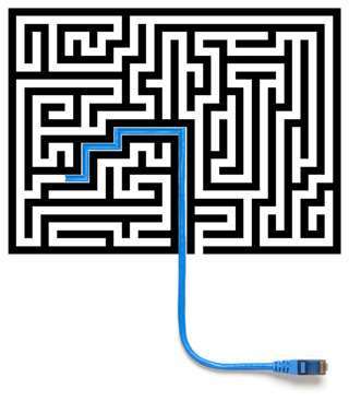 Labyrint med näterkskabel