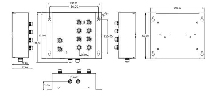 Mått på IES-0208T-43