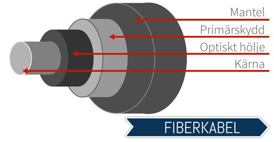 fiberkabel genomskärning