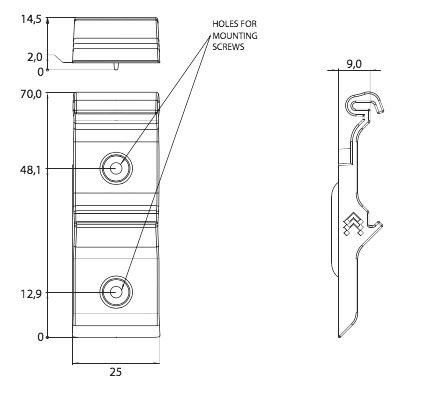 måttskiss din-fäste i plast