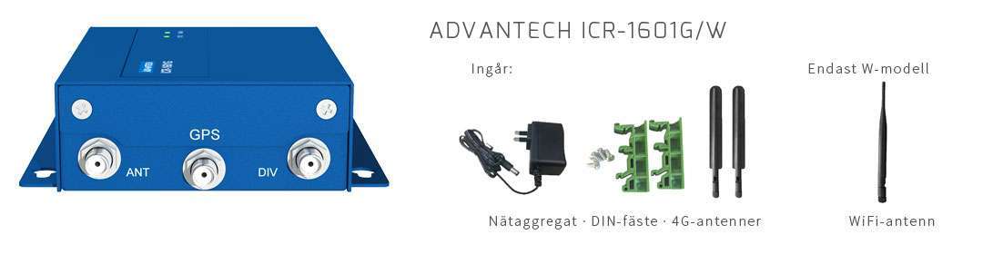 advantech icr1601 router med tillbehör
