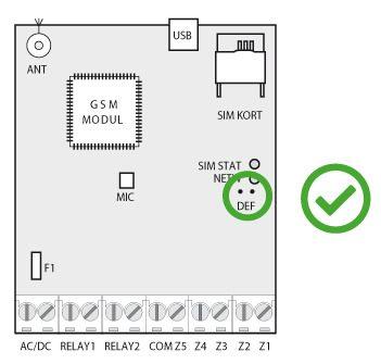 Eldes esim252 default pin
