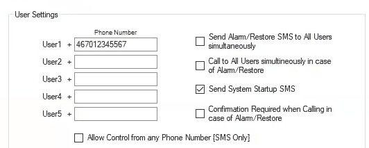 Användarinställningar ESIM252