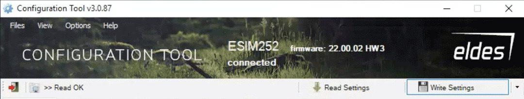 Spara inställningar till ESM252