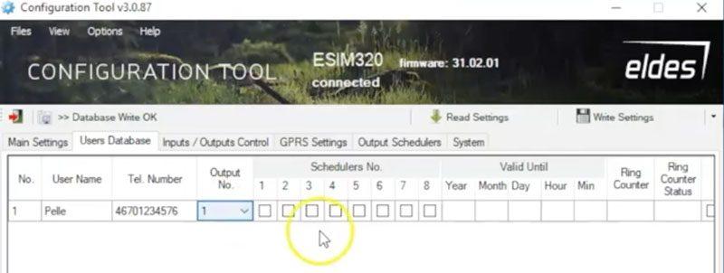 users database ESIM320