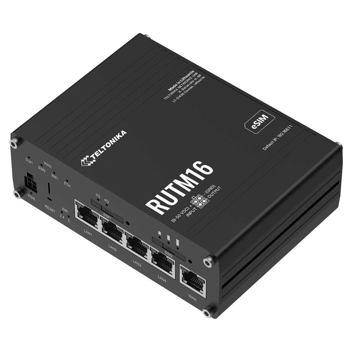 Teltonika RUTM16 4g-router kontakter